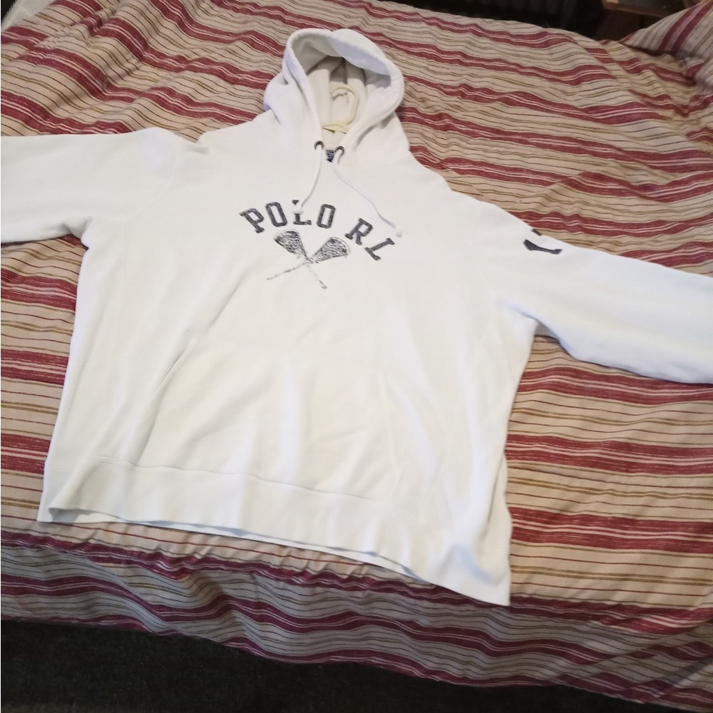 Ralph Lauren  Vintage White Polo Hoodie for Men